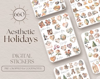 Holiday Goodnotes Stickers Aesthetic Everyday Life Digital Stickers for GoodNotes Stickers Seasonal GoodNotes Planner Stickers [EF081]