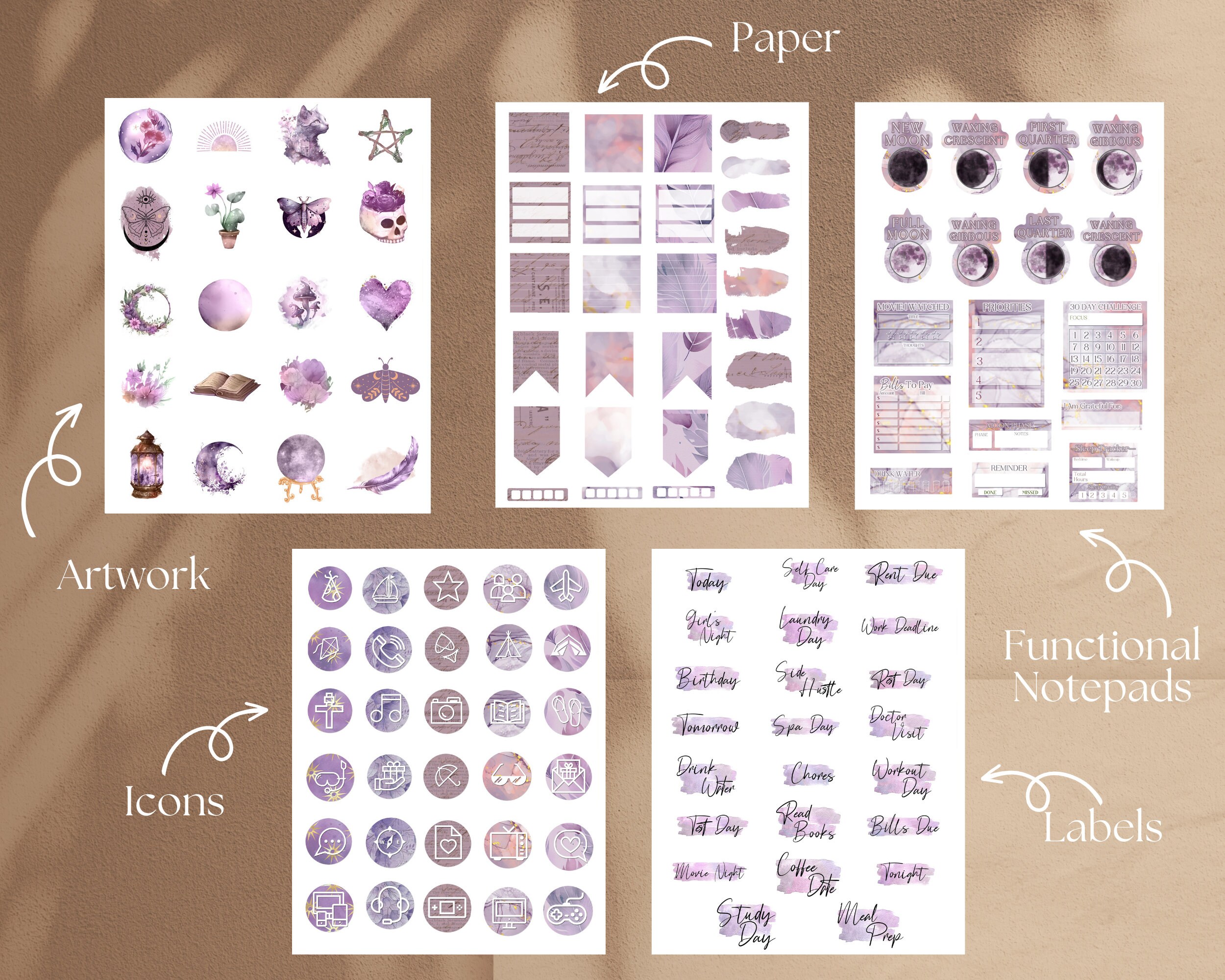 Pastel Witchy GOODNOTES STICKERS 560 Witch Aesthetic Etsy