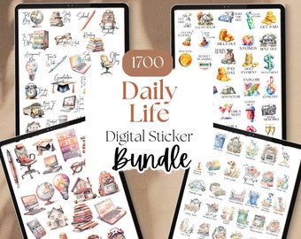 Ultimate DAILY LIFE Digital Sticker Bundle for GoodNotes | 1700 Everyday GoodNotes Planner Digital Stickers, Digital Stickers Everyday