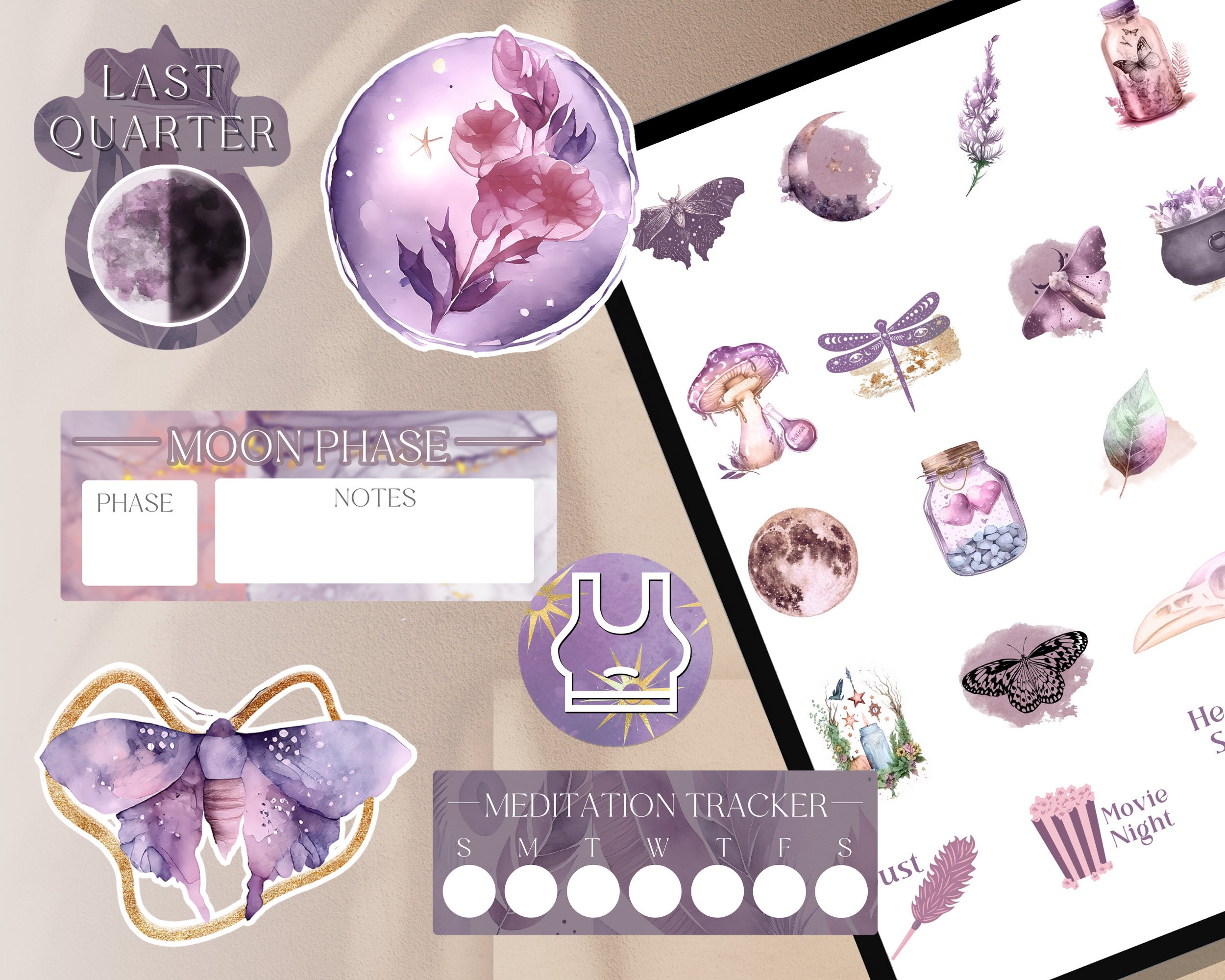 Pastel Witchy GOODNOTES STICKERS 560 Witch Aesthetic Etsy