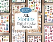 ALL MONTHS Digital Stickers Bundle | GOODNOTES Stickers, 4800+ Month Digital Stickers GoodNotes Planner Digital Books Stickers