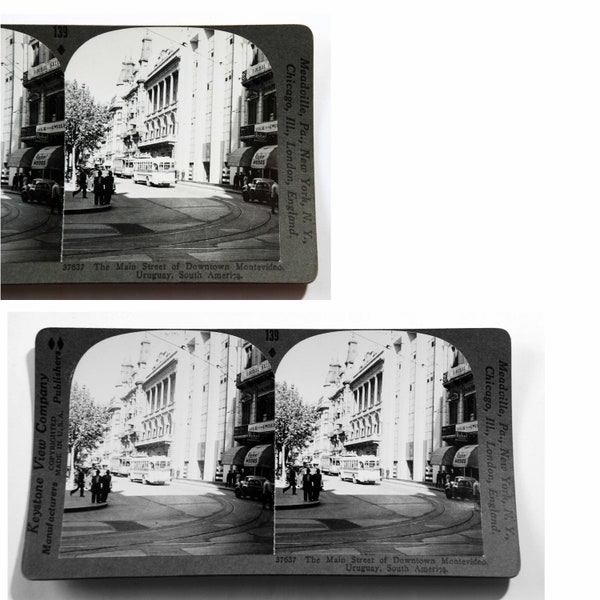 Montevideo Uruguay South America Antique Stereoview card Stereoscopic view photo Stereoscope viewer