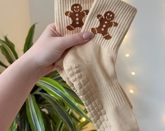 Gingerbread Grip Socks - Christmas Reformer Pilates, Barre, Yoga Socks