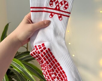 Candy Cane Grip Socks – Christmas Reformer Pilates, Barre, Yoga Socks