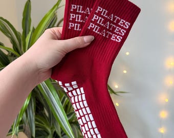 Red Pilates Grip Socks - Reformer, Barre, Yoga