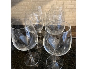 Vintage bormioli rocco  wine glasses Set Of 6 Made In Italy