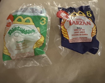 mcdonalds vintage happy meal toys Tarzan Kala Wind Up Toy Teletubbies Dipsy