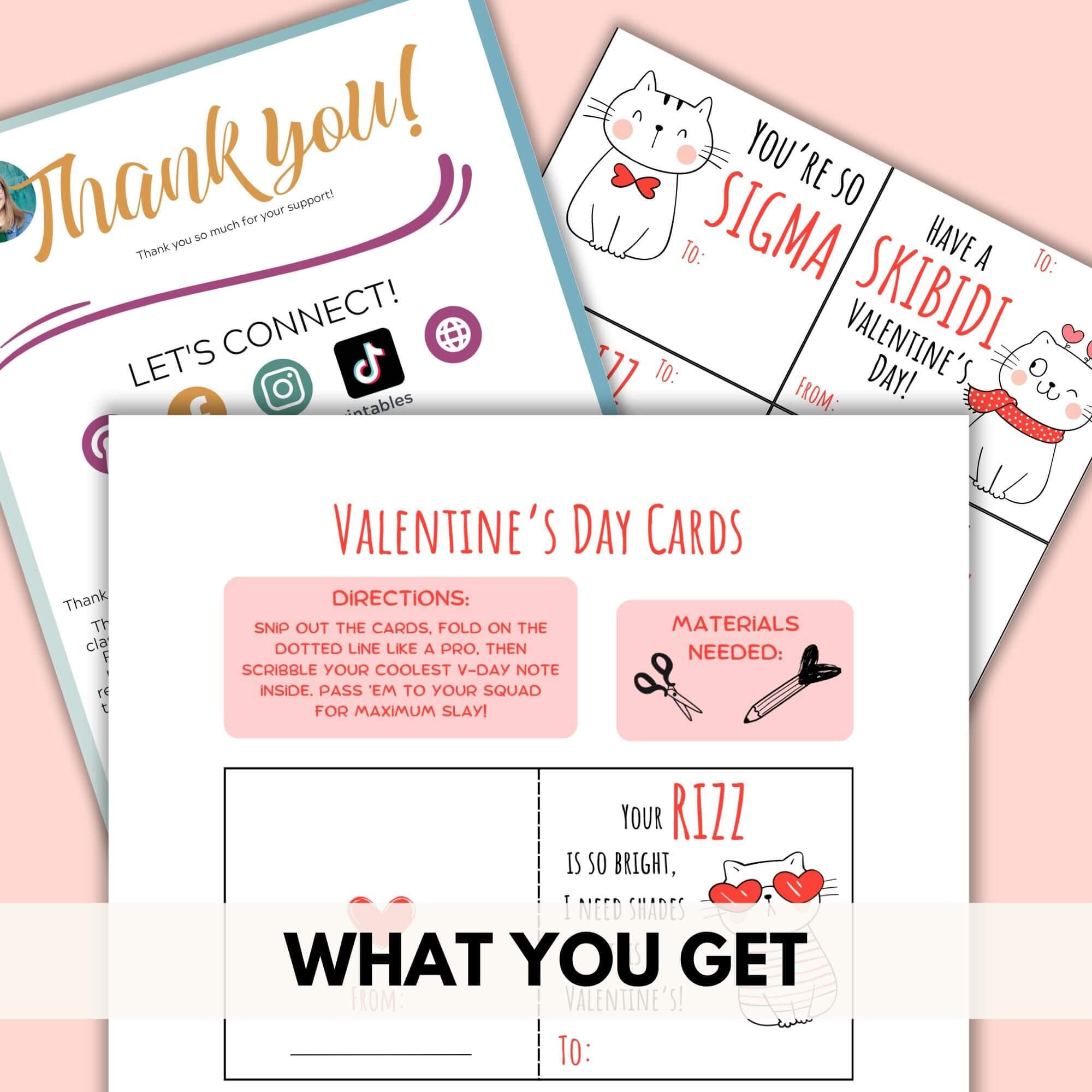 Kids Slang Super Skibidi Rizz Sigma Valentine Cards: Valentines for ...