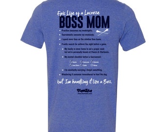 Lacrosse Boss Mom Blue Heather Short Sleeve T-Shirt