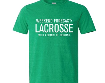 Weekend Forecast - Lacrosse with a Chance of Drinking Heather Green Short Sleeve Tee