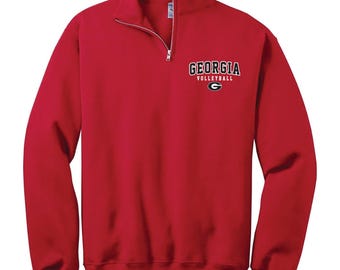 Georgia Volleyball Red Quarter Zip Pullover