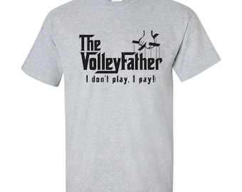 Volley Father Dark Grey Heather Volleyball Dad Short Sleeve T-Shirt