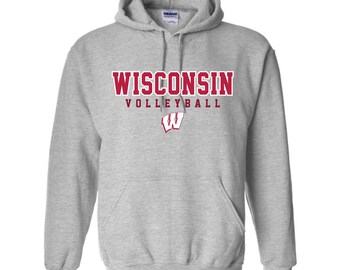 Wisconsin Volleyball Sport Grey Hoodie