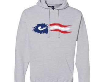 US Flag Field Hockey Oxford Grey Hoodie