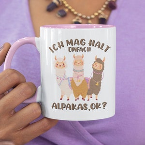 Keramik Tasse mit lustigem Alpaka Spruch - Geschenkidee für Alpaka-Liebhaber - Becher mit lustigem Spruch - witzige Geschenkidee für Freunde
