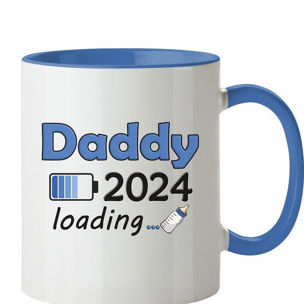 Schwangerschaft Tasse - Daddy 2024 loading - Geschenk werdender Papa -  Tasse zur Geburt - Geschenkidee Vater - Kaffeetasse Papa 2024