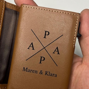Vatertag Geschenk, Portemonnaie Herren, Leder Geldbeutel mit Gravur, , Geschenk Papa, Ledergeldbeutel, Geschenkidee Mann, Smart Wallet