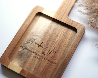 Tabla de servir para regalo de boda personalizada, regalo de boda, tabla de cortar personalizada, tabla de servir con grabado, tabla de madera para boda