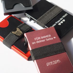 schmaler Kartenhalter-Geldbörse mit Personalisierung-perfekte Geschenkidee für Freunde-Lasergravur auf Portemonnaie-Kartenetui mit Gravur