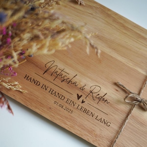 Personalized wedding gift, wedding gift, personalized wooden board, cutting board breakfast board with engraving, wooden board wedding