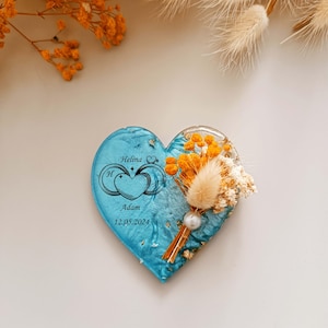 Personalized Heart Magnet Favors: Floral Wedding, Baptism, Shower Gift