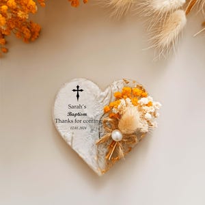 Personalized Heart Resin Magnet: Baptism, Christening Favor