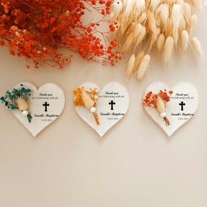 Personalized Baptism Favor: Resin Heart Fridge Magnet