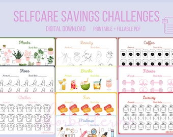 Selfcare Savings Challenges | Sparpaket | A4 | 2023 Spar-Challenge | Spar Challenge | Spar-Tracker | Druckbar | forbetterme