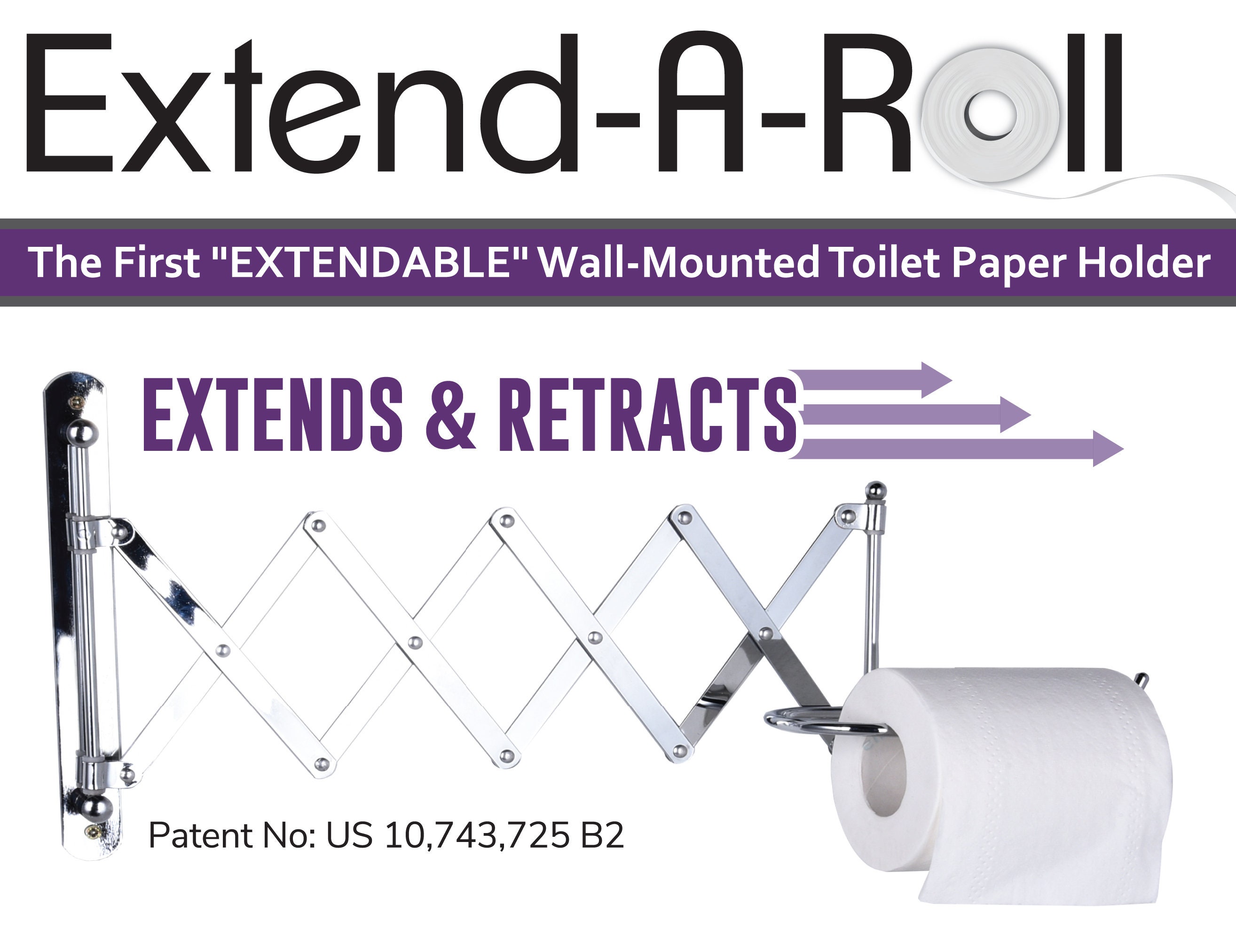 Extend a Roll Extendable Wall Mount Toilet Paper Holder Etsy