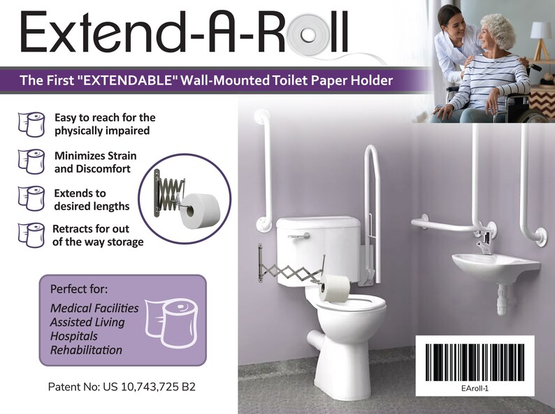 Extend a Roll Extendable Wall Mount Toilet Paper Holder Etsy