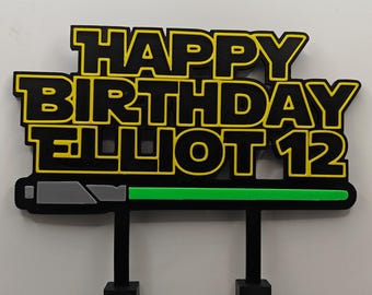 Custom Galaxy Space Cake Topper | Sci-Fi Birthday Party Decoration | Intergalactic Outer Space Theme Topper