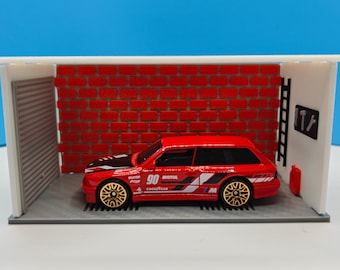 Car Included! Carport Desk Display for 1/64 Scale Diecast Cars, Garage Parking Display Stand, Miniature Diorama Accessory for Collectors