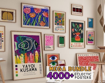 Conjunto de arte de pared asiático de más de 4000 carteles, galería de arte moderno de arte de pared japonés, carteles de moda, impresiones japonesas para arte de pared colorido