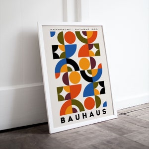 Bauhaus Poster Set of 2, Colorful Geometric Bauhaus Print, Exhibition Poster, Modern Art Decor, Contemporary Art image 3