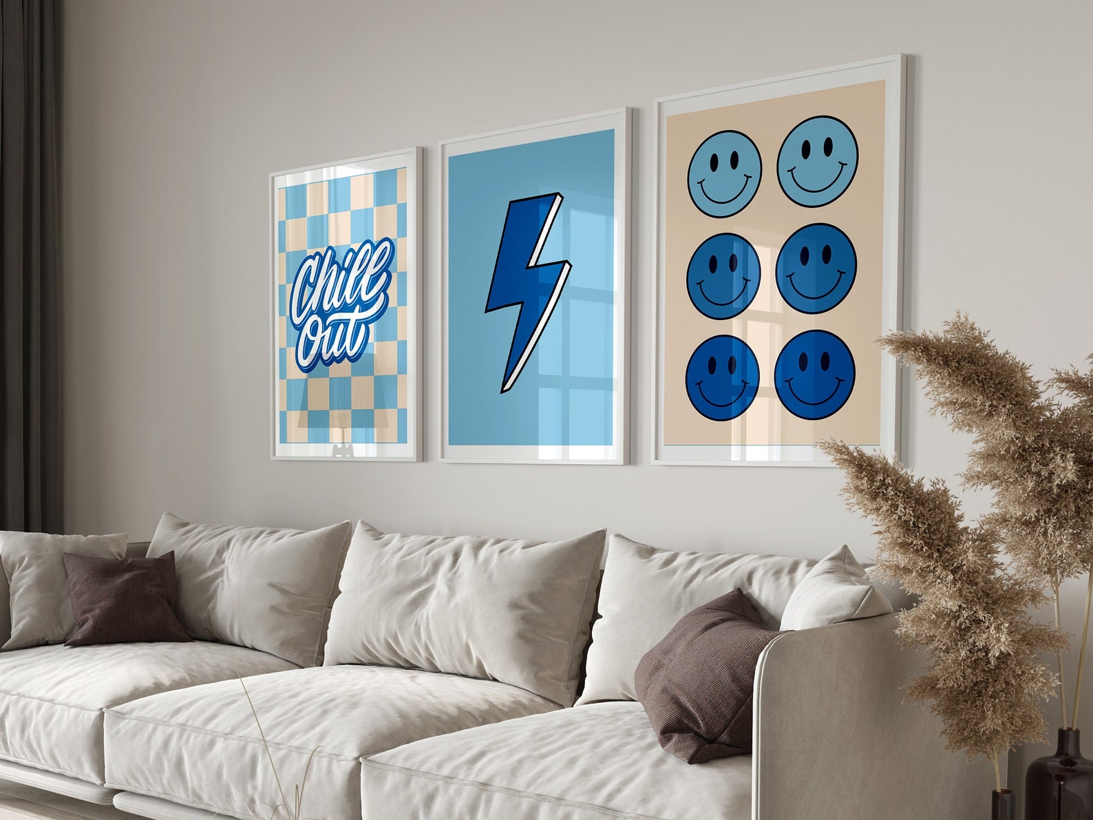 Y2k Aesthetic Maximalist Decor Set of 18 Blue Posters for Preppy Room ...