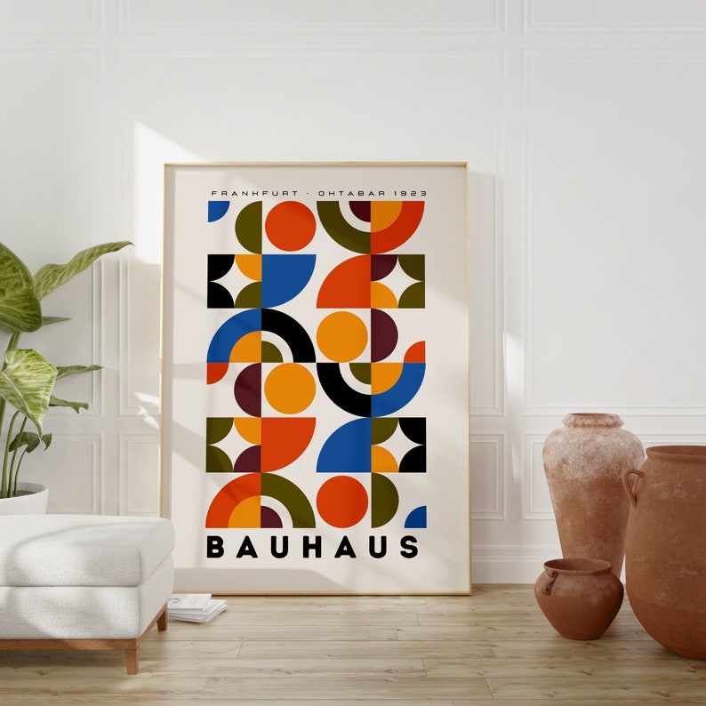 Bauhaus Poster Set of 2, Colorful Geometric Bauhaus Print, Exhibition Poster, Modern Art Decor, Contemporary Art image 6