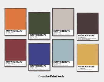 50 divertidas impresiones de carteles navideños, decoración navideña moderna para granja, decoraciones navideñas para Navidad, arte de pared imprimible navideño