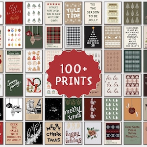 Christmas Gallery Wall Mega Bundle: 100 Xmas Digital Prints, Christmas Printable Wall Art Xmas Decorations, Christmas Poster Prints