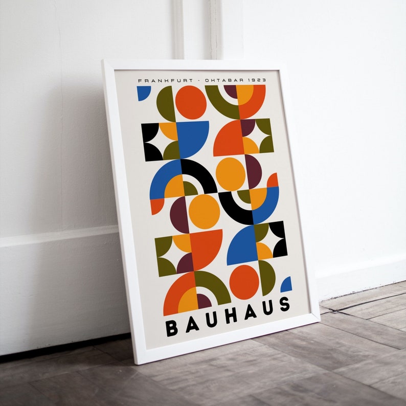 Bauhaus Poster Set of 2, Colorful Geometric Bauhaus Print, Exhibition Poster, Modern Art Decor, Contemporary Art image 3