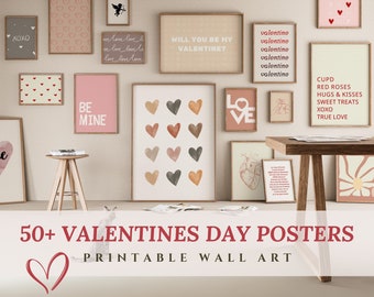 Love Gallery 55 impresiones, carteles del día de San Valentín, imprimibles del día de San Valentín, decoración del hogar del día de San Valentín, feliz día de San Valentín