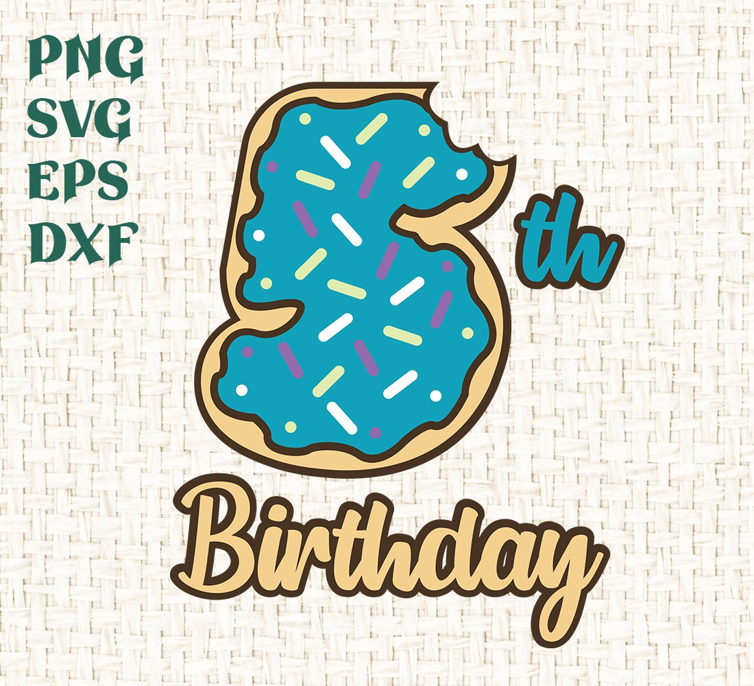 Donut SVG, Donuts Birthday Svg, 5th Birthday Donut Svg, Five Donuts Number,  Blue Donut Numbers Svg, Cake Svg, Eps, Png, Dxf - Etsy