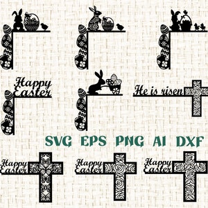 Coins de la porte Pâques, svg, cadres, décoration de Pâques, eps, svg, png, fichier coupé