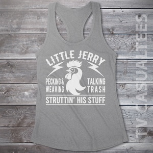 Little Jerry Pecking & Weaving Ladies Racerback Tank Top -Funny, Pop Culture Shirt