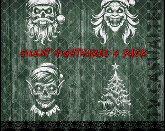 Horror Christmas Designs: Silent Nightmares Bundle in Svg, Eps, Pdf, and Png (Digital Download)
