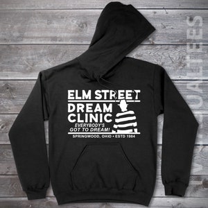 Elm Street Dream Clinic Hoodie Pullover or Crewneck Sweatshirt - Horror, Funny, Pop Culture Shirt