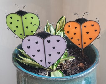 Lovebug Plant Stakes - Stained Glass