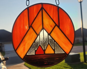 Summertime Camping - Stained Glass Suncatcher