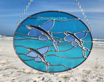 Stained Glass Flying Fish