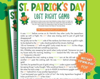 St Patricks Day Left Right Game, St Patricks Games, St Patricks Game, Family Party Game, Family Game Night, Left Right Game Work Party
