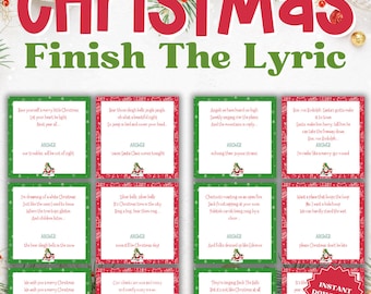 Christmas Finish The Lyric Game, Finish The Lyrics Game Christmas, Christmas Finish The Lyric Game, Christmas Finish The Lyrics Game